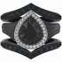 Pear Silicone Ring with Metal Frame & Stones – Includes 2 Stackable Bands | Patented Design by Rinfit